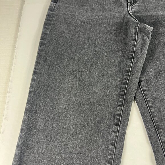 Express Jeans Women 32x24* High Rise Cropped Wide Leg Black Raw Hem Denim Tag 12 - Picture 4 of 16